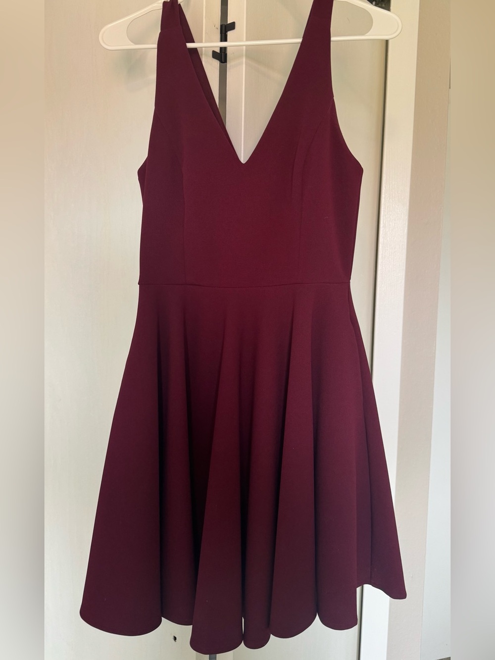 Lulu's Strapless A-Line Dress in Burgundy